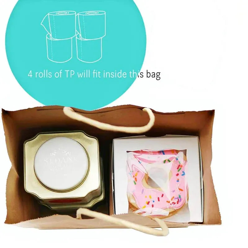 50X Kraft Paper Bags Gift Shopping Carry Craft Brown Bag With Handles - L-25.4cmx33cmx12.7cm