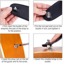 1PC Buttons Straplocks Bass Replacement Strap Locks Electric Acoustic Guitar - Silver
