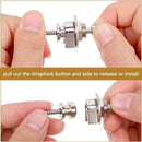 1PC Buttons Straplocks Bass Replacement Strap Locks Electric Acoustic Guitar - Silver