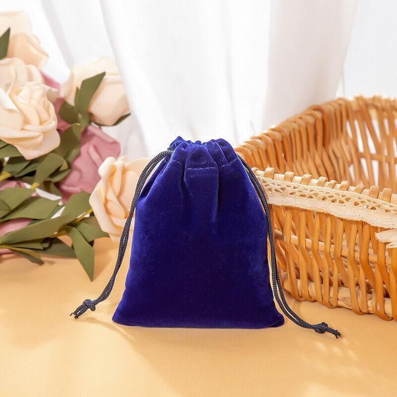 50X Small Velvet Cloth Drawstring Bags Gift Bag Jewelry Ring Pouch Earring Favor 7x9 - Purple