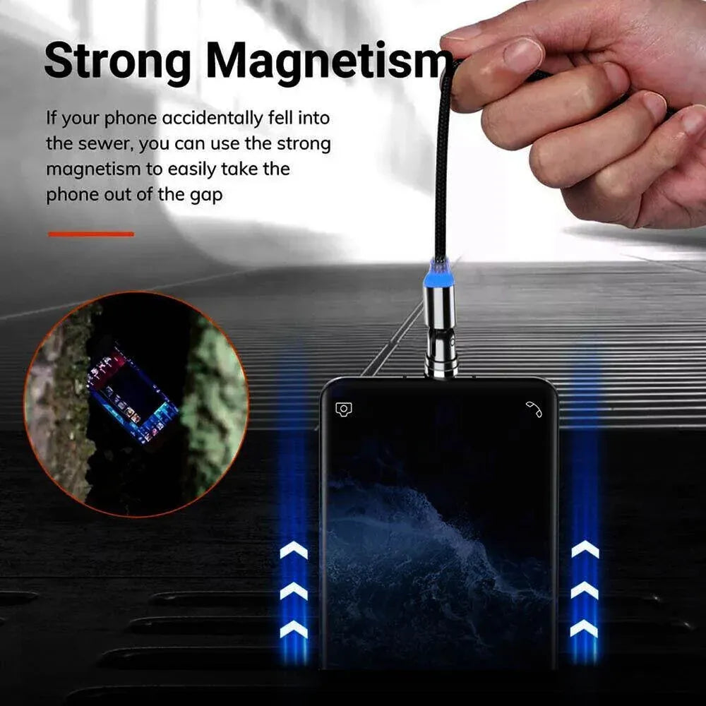 540 Degree Rotating Magnetic Charging Cable USB Data Cord for iPhone 1m 2m 3m - 3m