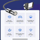 540 Degree Rotating Magnetic Charging Cable USB Data Cord for iPhone 1m 2m 3m - 3m