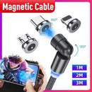 3in1 Fast Charging Cable with Rotating Head for USB C iOS Micro USB Devices - 1M