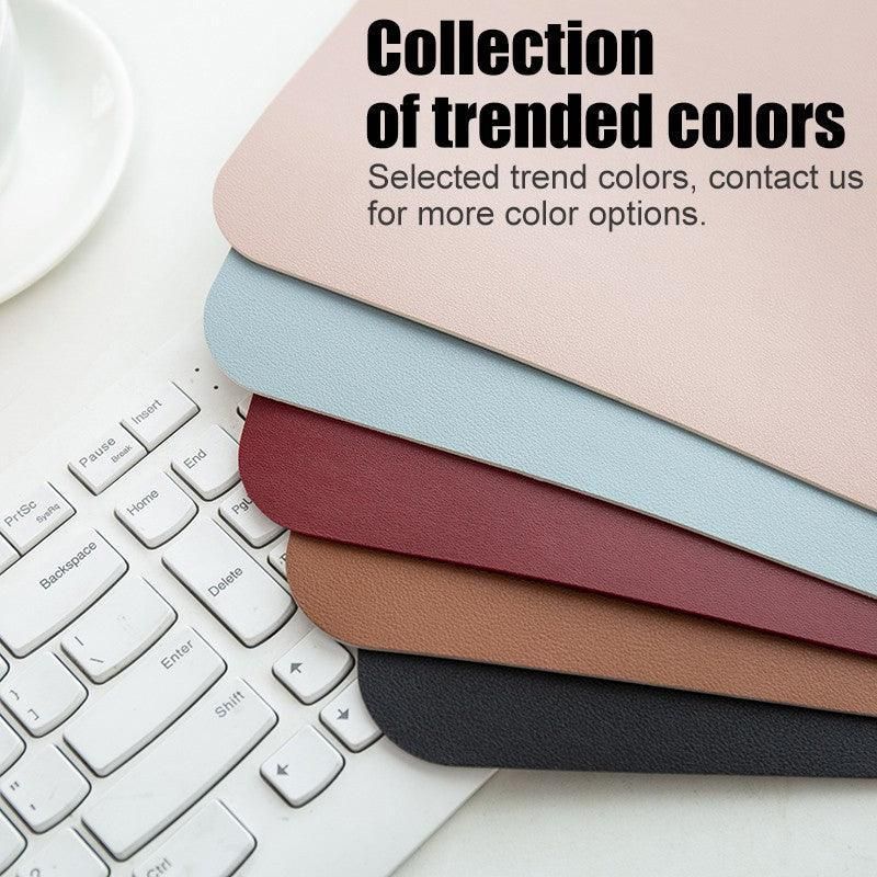 Large Leather Mouse Pad 80x40cm Desk Mat Gaming Extended Waterproof Anti Slip - Light Blue