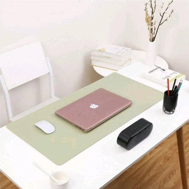 Large Leather Mouse Pad 80x40cm Desk Mat Gaming Extended Waterproof Anti Slip - Light Blue