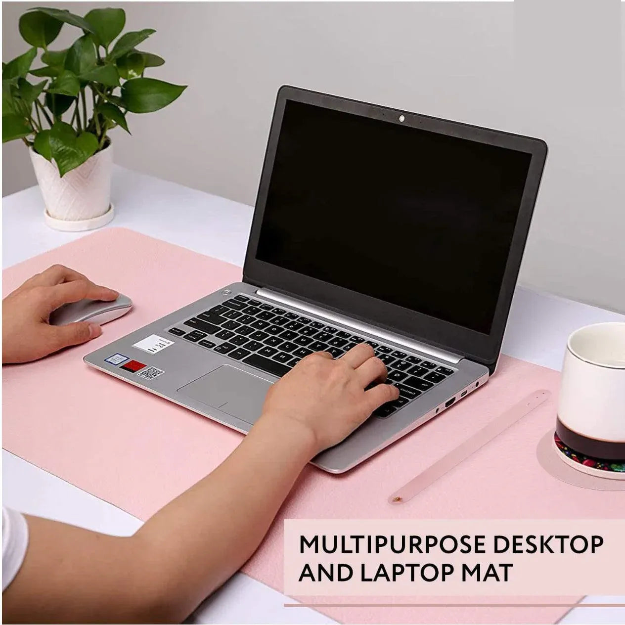 Large Leather Gaming Mouse Pad Waterproof Desk Keyboard Mat 120 x 60cm - Grey