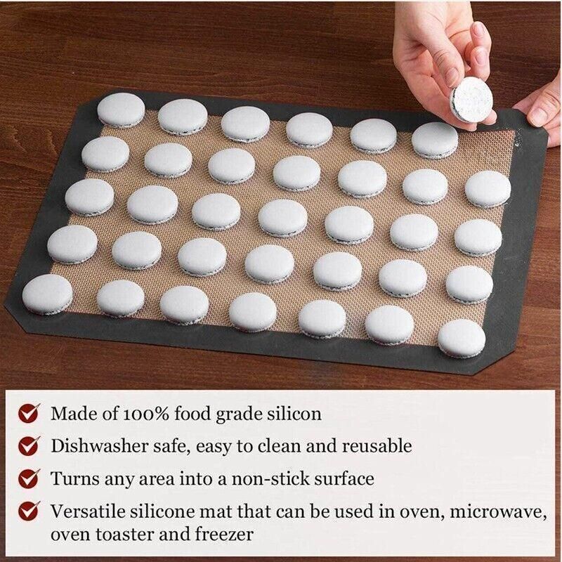 Silicone Baking Mat Non Stick Reusable Sheet for Pastry Dough Cookie Oven Bakeware - Grey 2PCS(2*60X40CM)