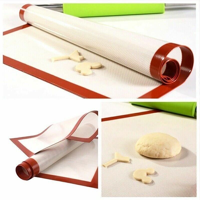 Silicone Baking Mat Non Stick Reusable Sheet for Pastry Dough Cookie Oven Bakeware - Red 4PCS(2*30X21+2*42X29.5CM)