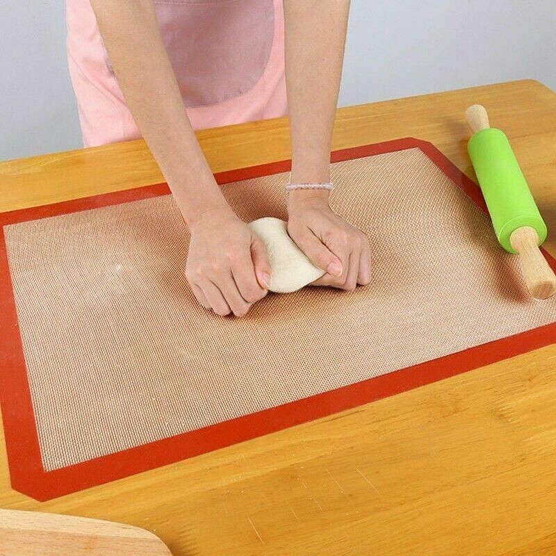 Silicone Baking Mat Non Stick Reusable Sheet for Pastry Dough Cookie Oven Bakeware - Red 4PCS(2*30X21+2*42X29.5CM)