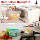 Reusable Silicone Food Storage Bags Leak proof Microwave Freezer Freshness Safe 1000ml*4 - White 1000ml*2 +Blue 1000ml*1 +Green 1000ml*1