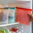 Reusable Silicone Food Storage Bags Leak proof Microwave Freezer Freshness Safe 1000ml*4 - White 1000ml*2 +Blue 1000ml*1 +Green 1000ml*1