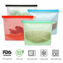 Reusable Silicone Food Storage Bags Leak proof Microwave Freezer Freshness Safe 1000ml*4 - White 1000ml*2 +Blue 1000ml*1 +Green 1000ml*1