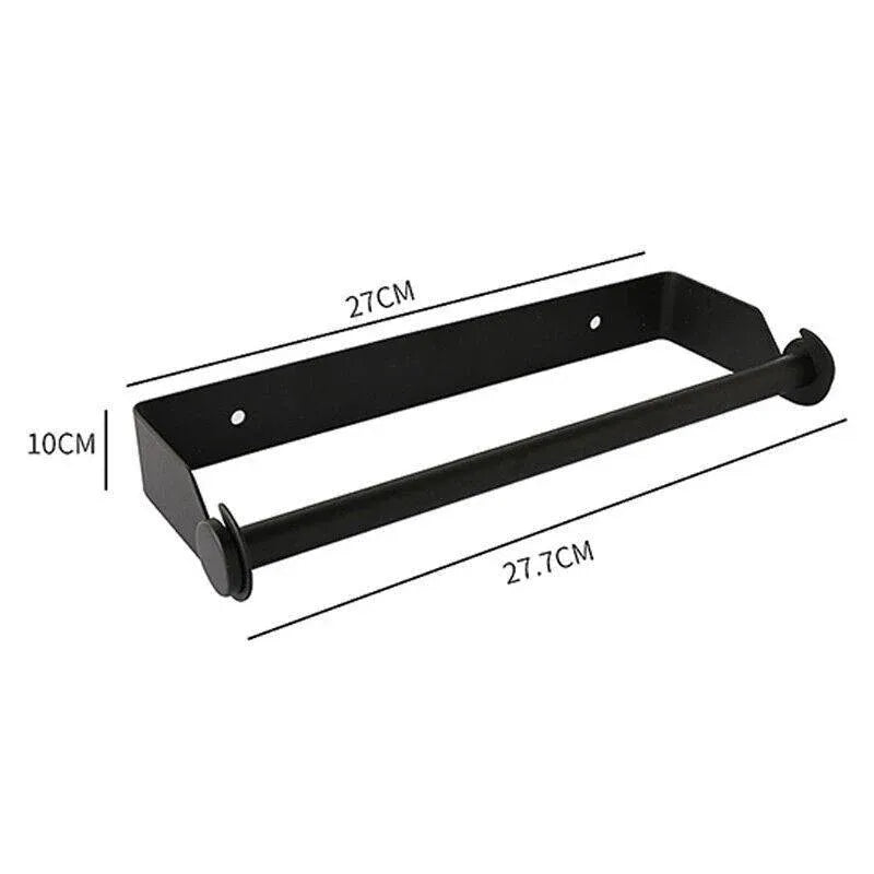 Paper Towel Holder Under Cabinet Wall Mount Stainless Steel Rack Kitchen - Silver