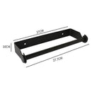 Paper Towel Holder Under Cabinet Wall Mount Stainless Steel Rack Kitchen - Black