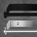 Paper Towel Holder Under Cabinet Wall Mount Stainless Steel Rack Kitchen - Black