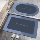 40*60CM Super Absorbent Floor Mat Soft Quick-Drying Non-Slip Diatom Mud Bath - Blue-Retangle