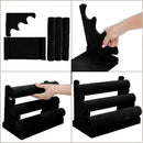 3 Tier Velvet Jewelry Display Stand Bracelet Watch Holder Rack for Countertop Use