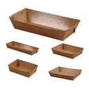 500PCS Kraft Cardboard Food Disposable Tray Brown Party Chips Takeaway Container - 3
