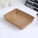 500PCS Kraft Cardboard Food Disposable Tray Brown Party Chips Takeaway Container - 3