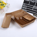 500PCS Kraft Cardboard Food Disposable Tray Brown Party Chips Takeaway Container - 3
