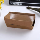 500PCS Kraft Cardboard Food Disposable Tray Brown Party Chips Takeaway Container - 3