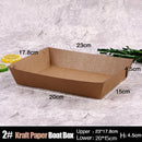 500PCS Kraft Cardboard Food Disposable Tray Brown Party Chips Takeaway Container - 3