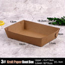 500PCS Kraft Cardboard Food Disposable Tray Brown Party Chips Takeaway Container - 3