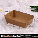 500PCS Kraft Cardboard Food Disposable Tray Brown Party Chips Takeaway Container - 3