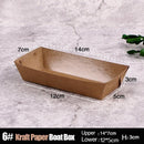500PCS Kraft Cardboard Food Disposable Tray Brown Party Chips Takeaway Container - 3