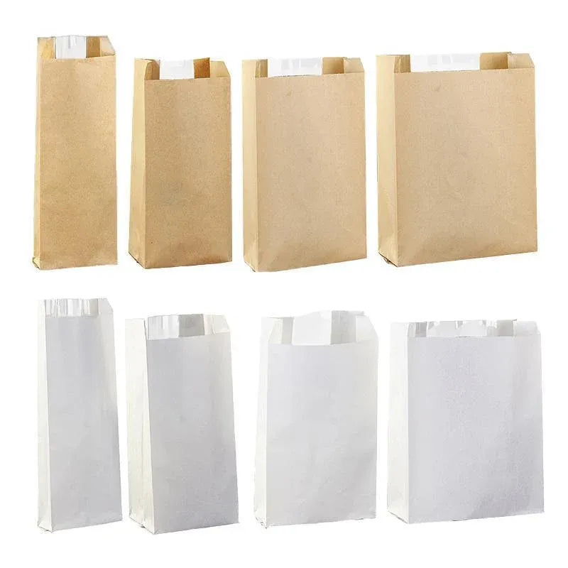 Takeaway Storage Baking Bread Bag Toast Food Packaging Bag Kraft Paper Bag Cowhide - 33X16X11CM