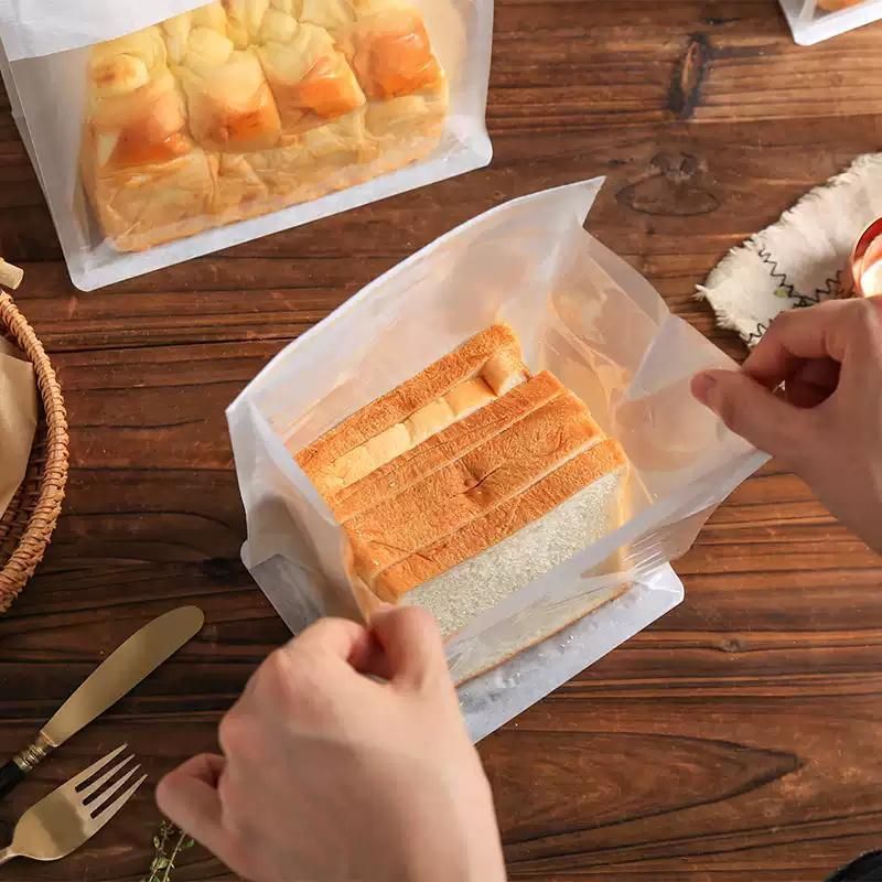 Takeaway Storage Baking Bread Bag Toast Food Packaging Bag Kraft Paper Bag Cowhide - 33X16X11CM