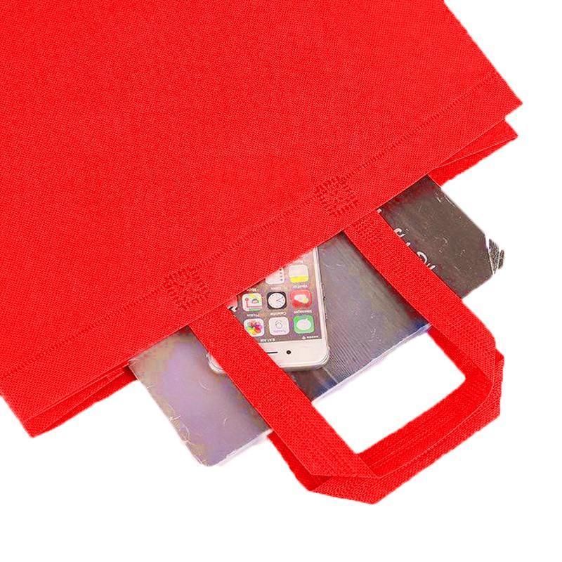 100PCS Reusable Non Woven Shopping Bags Eco Friendly Washable Tote Bags Black - 41X35X12CM