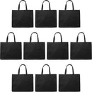 100PCS Reusable Non Woven Shopping Bags Eco Friendly Washable Tote Bags Black - 41X35X12CM