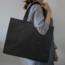 100PCS Reusable Non Woven Shopping Bags Eco Friendly Washable Tote Bags Black - 41X35X12CM