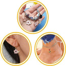 30PCS Assorted Gold Plated Enamel Flower Charms Pendant DIY For Jewelry Making