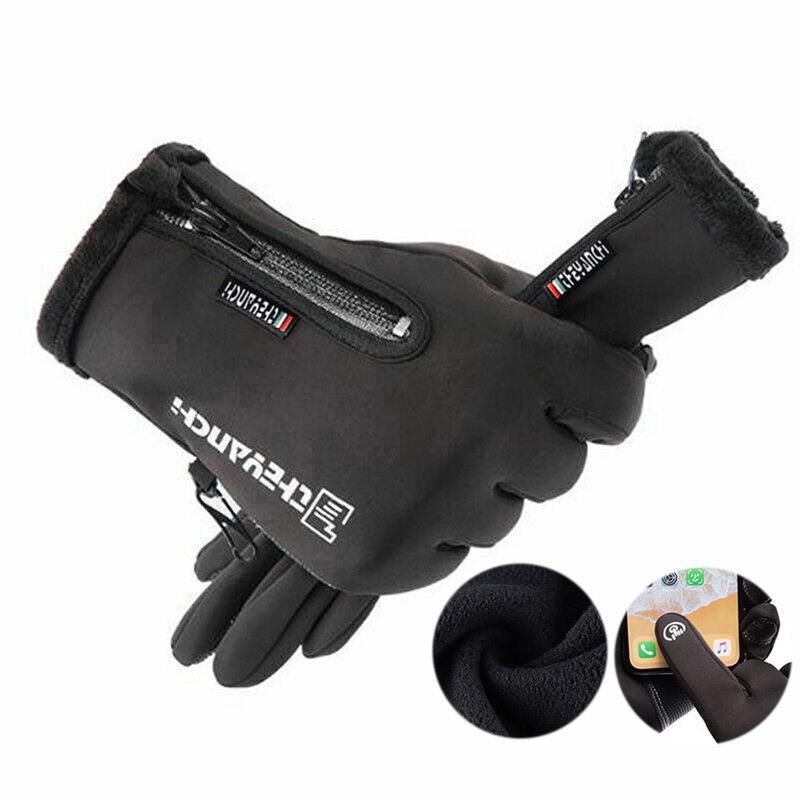 Winter Gloves Thermal Touch Screen Thermal Windproof Warm Grey - L