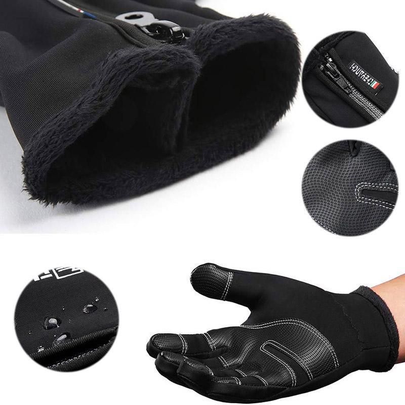 Winter Gloves Thermal Touch Screen Thermal Windproof Warm Grey - L