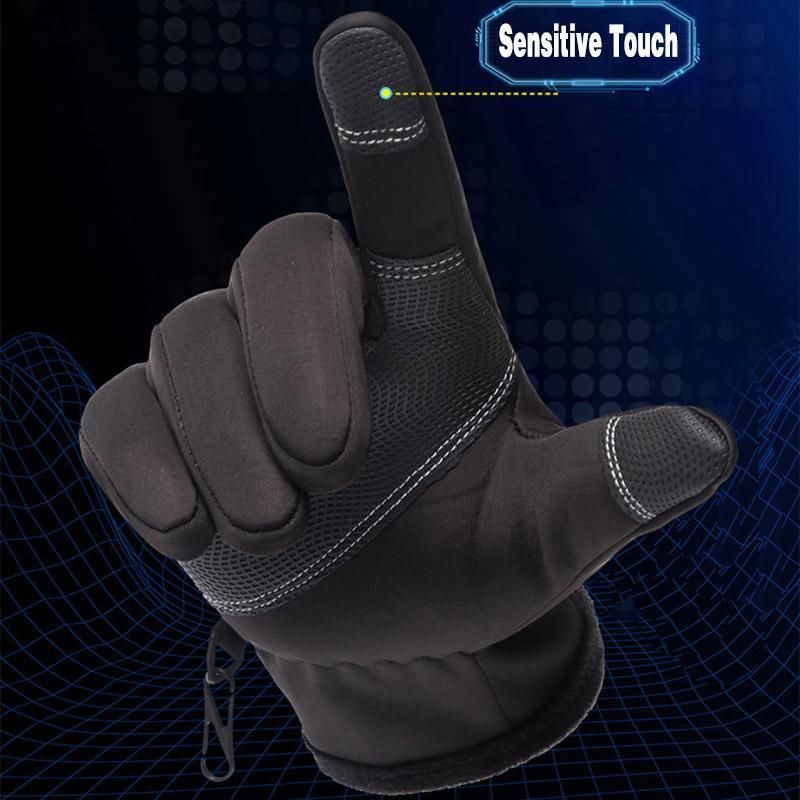 Winter Gloves Thermal Touch Screen Thermal Windproof Warm Grey - L