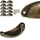 30X Modern Cup Cabinet Handle Knob Drawer Furniture Door Pull Shell Cupboard - Bronze