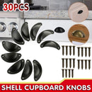 30X Modern Cup Cabinet Handle Knob Drawer Furniture Door Pull Shell Cupboard - Bronze