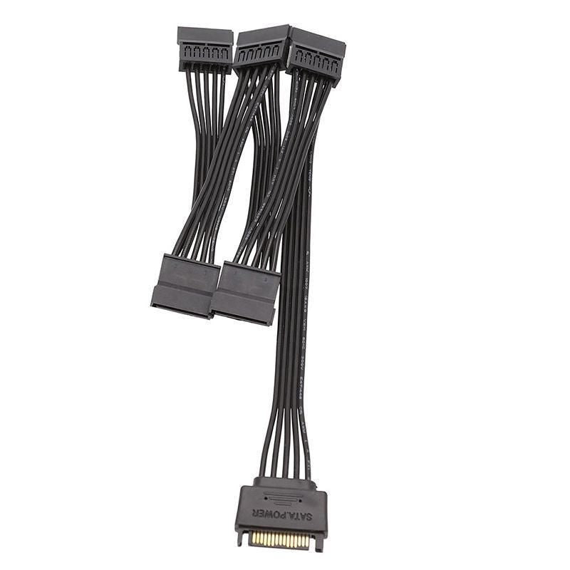 15 Pin SATA Power Splitter Cable 1 Male to 5 Female Adapter for HDD SSD Drives