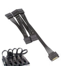 15 Pin SATA Power Splitter Cable 1 Male to 5 Female Adapter for HDD SSD Drives