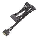15 Pin SATA Power Splitter Cable 1 Male to 5 Female Adapter for HDD SSD Drives
