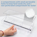 Large All Weather Clear Acrylic Window Bird Feeder With Tray & Drain Holes