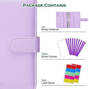 A6 Pu Leather Binder Pockets Cash Envelope Planner Notebooks - Blue