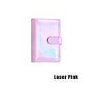 A6 Pu Leather Binder Pockets Cash Envelope Planner Notebooks - Laser Pink