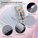 A6 Pu Leather Binder Pockets Cash Envelope Planner Notebooks - Purple