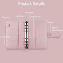 A6 Pu Leather Binder Pockets Cash Envelope Planner Notebooks - Laser Purple