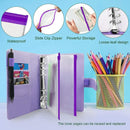 A6 Pu Leather Binder Pockets Cash Envelope Planner Notebooks - Laser Purple