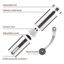 Manual Coffee Grinder Stainless Steel Ceramic Burr Hand Crank Portable Mill